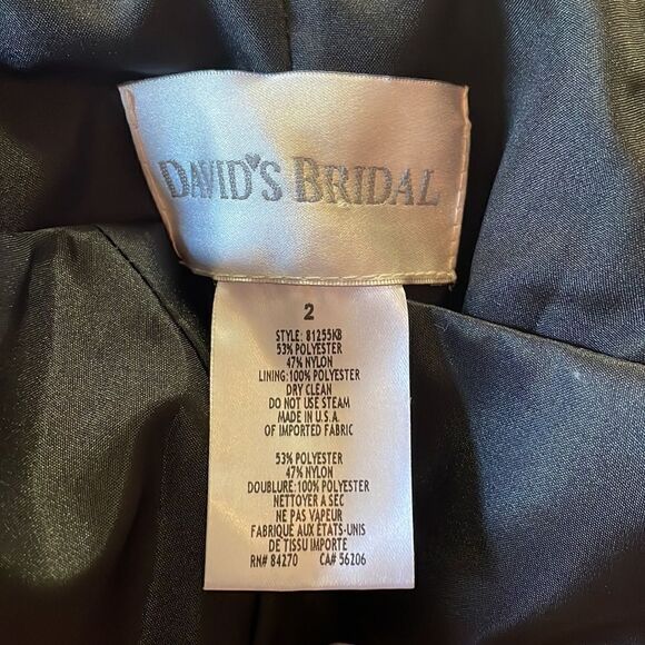 David’s Bridal Black Strapless Bubble Hem Mini Dress - Picture 5 of 6